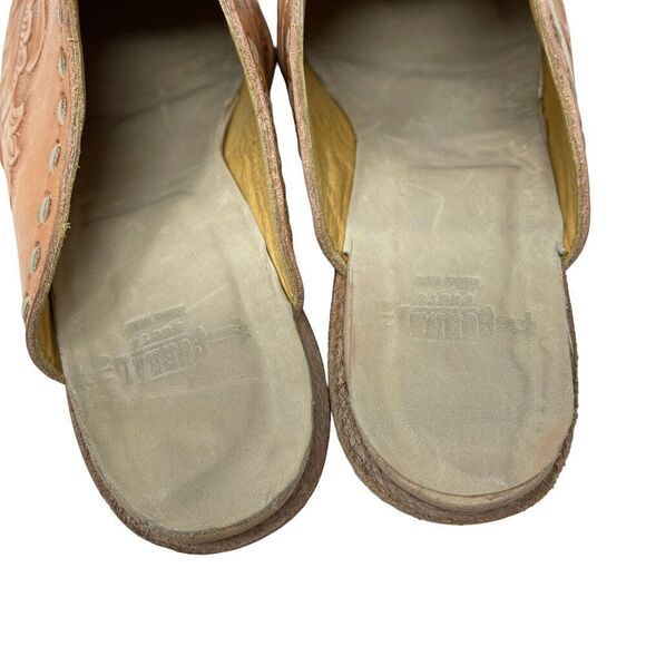 Corral Brown Leather Western Mules with Stitched Design - Picture 9 of 16